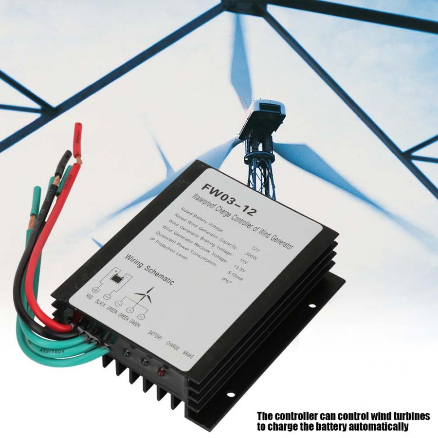 12V Wind Generator Controller FW03-12 IP67 Waterproof 12V Wind Charge Controller Battery Charge Controller for Wind Generator