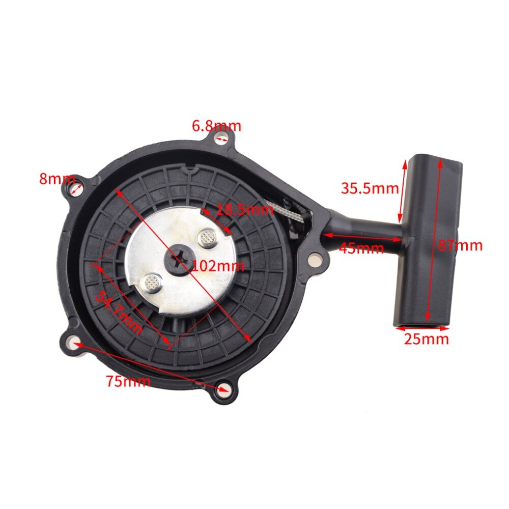 GOOFIT Hand Puller Starter voor Gy6 150cc 180cc 200cc ATV Go-Kart Jeep Driewieler Ingebouwde Reverse Gear Zwart Q001-068