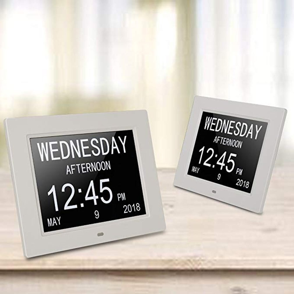 Digital Calendar Alarm Day Home Clock Extra Large Memory Loss Daily Alarms Medicine Reminder for Seniors