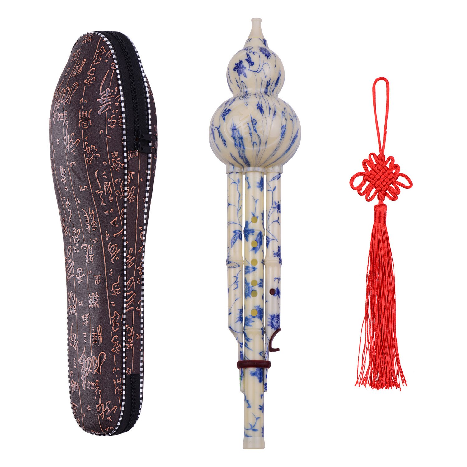 Chinese Handgemaakte Hulusi Zwarte Bamboe Kalebas Cucurbit Fluit Etnische Muziekinstrument Sleutel Van C Met Case Voor Beginner Muziek Liefhebbers: Type D 3