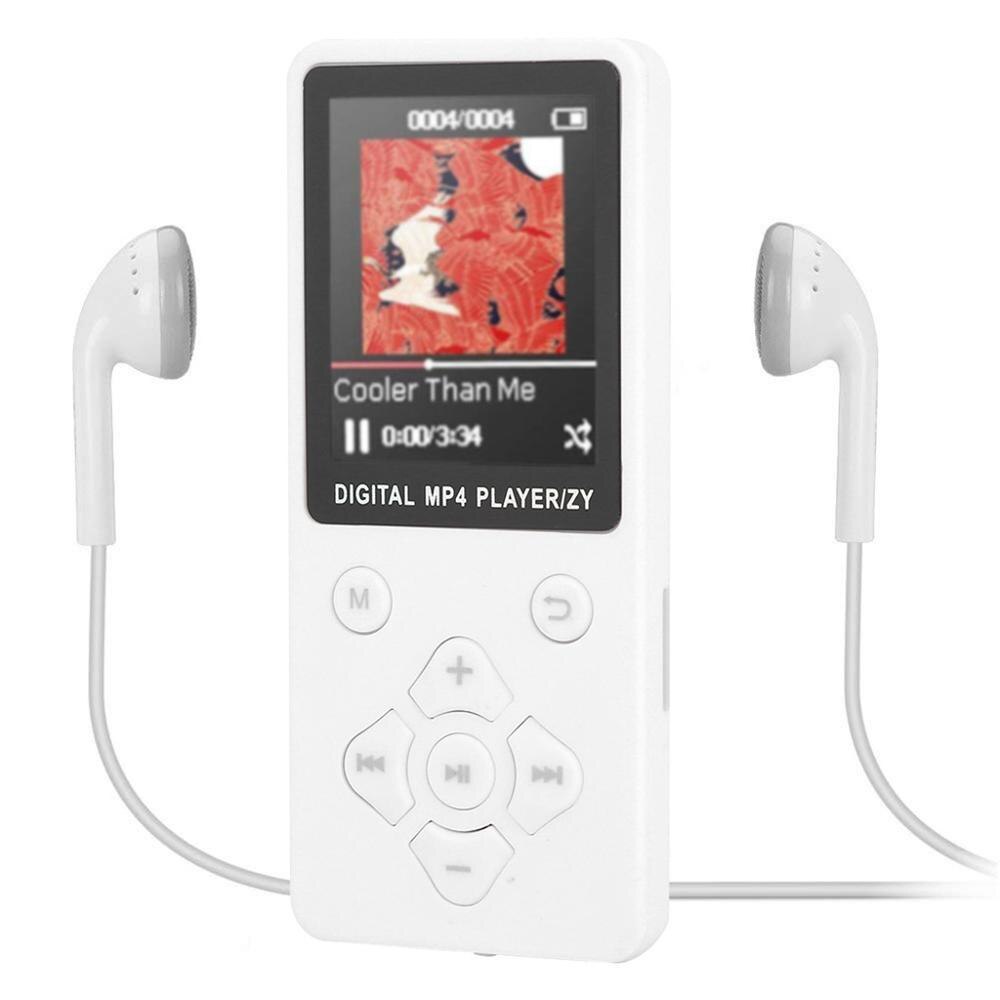 Bluetooth 4.1 1.8 inch mp4 speler 32GB Muziek spelen met fm radio video ingebouwde microfoon speler MP4 Met 3.5mm Oortelefoon: WHITE