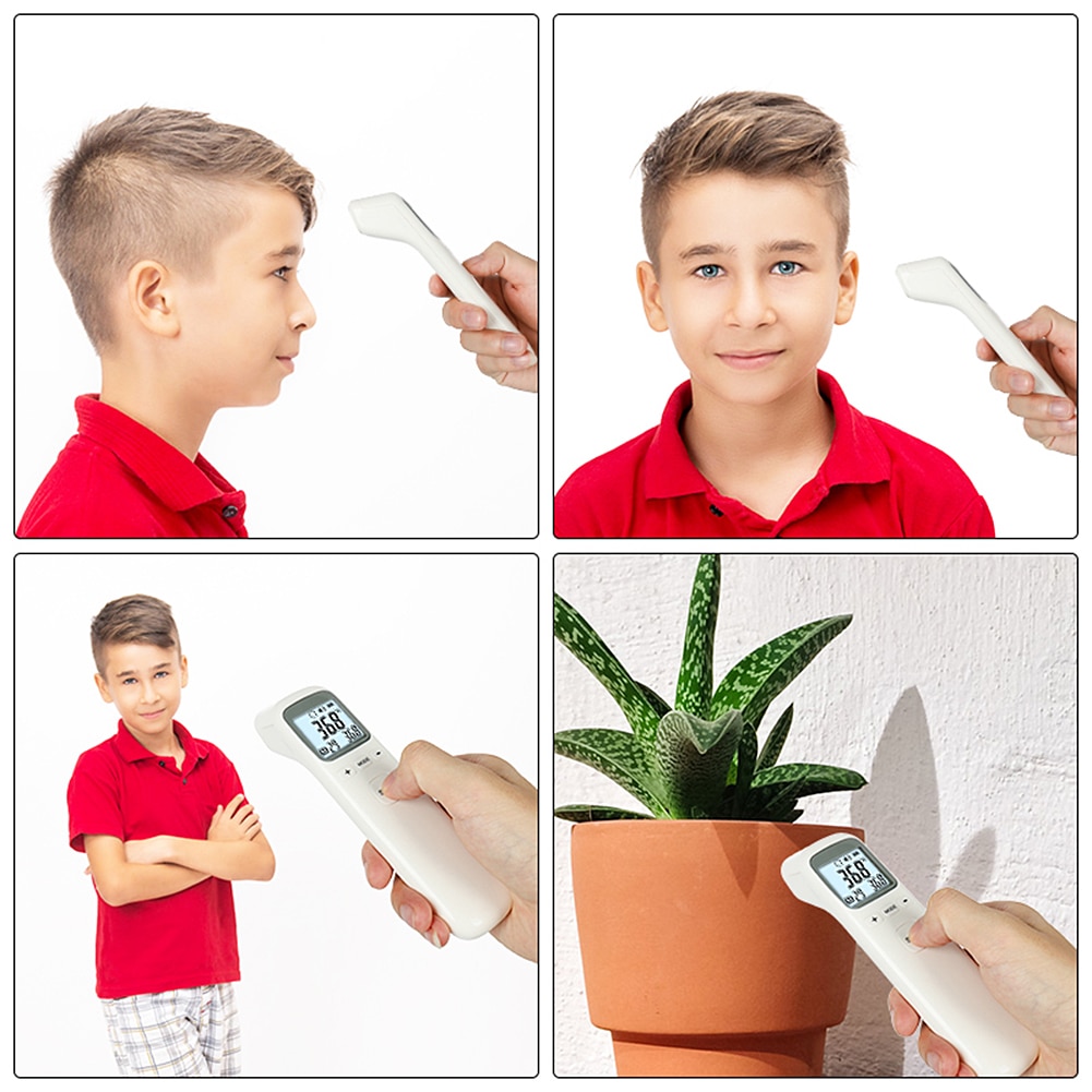 Infrarødt termometer berøringsfrit digitalt pande termometer + lcd baggrundsbelysning til voksen / børn / baby