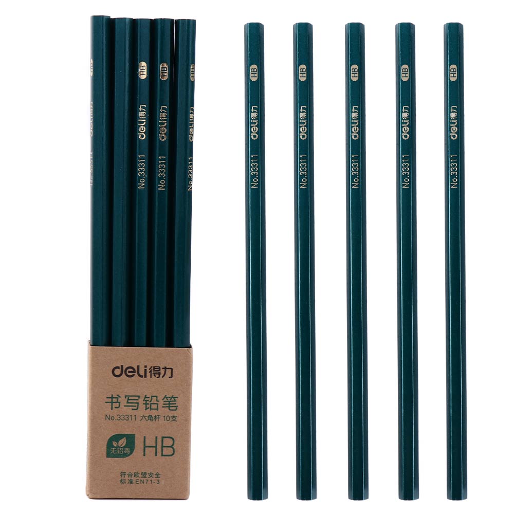Soft Medium Hard 2B Drawing Pencil Black Sketch HB Writing Pencil Durable Art Supplies Pencil Set: HB 10 branch