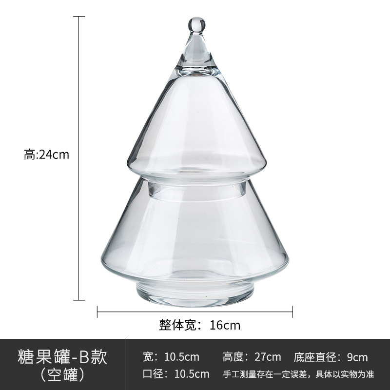 Europæisk transparent glas opbevaringstank med låg husholdningsglas candy jar dekorative bryllupsbanket dekorative candy flaske: B