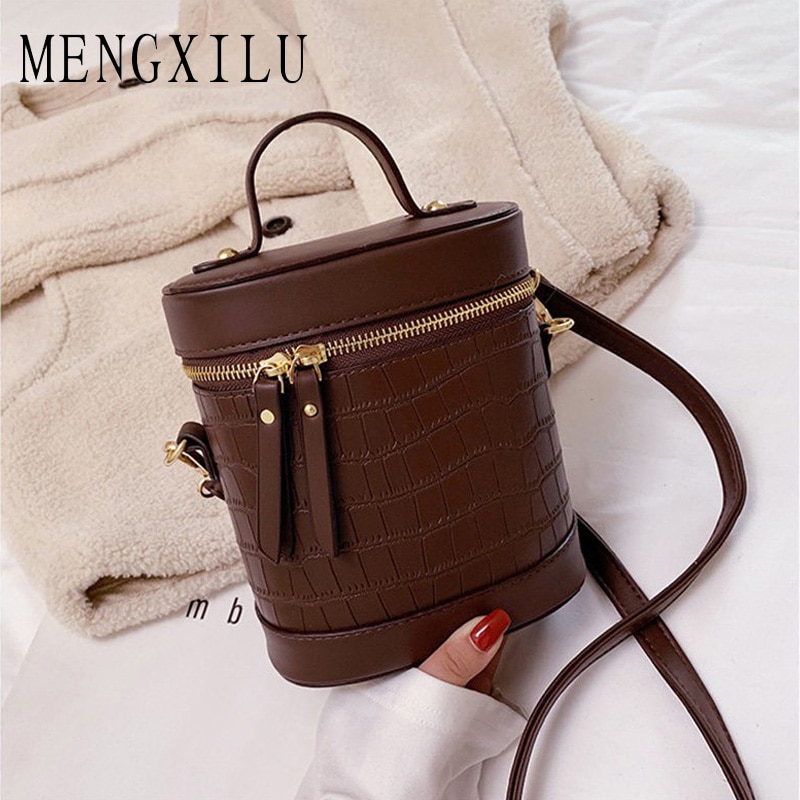 Jahrgang Stein aufbringen Umhängetaschen für Frauen Neue Weibliche Handtaschen Damen Reißverschluss Eimer Taschen Bolsa Feminina