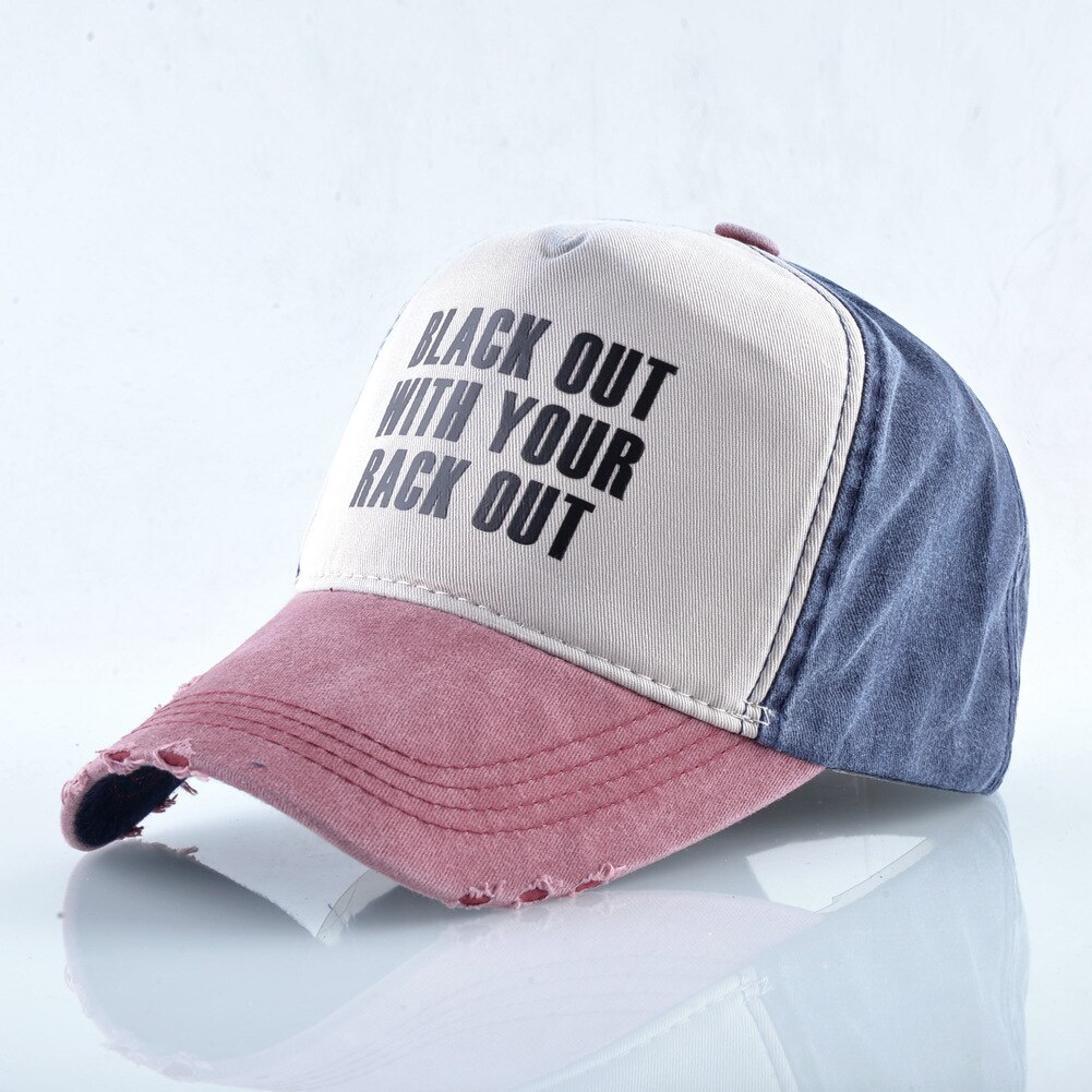 Lastebilhat, vasket baseballcaps dame hip hop caps herre utendørs sport caps buet brem casquette: Rød