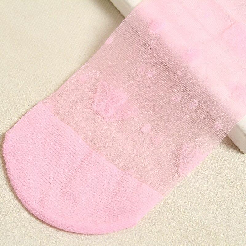 Calcetines blancos con estampado de mariposa por encima de la rodilla, uniforme escolar, calcetín de encaje fino, 1 par