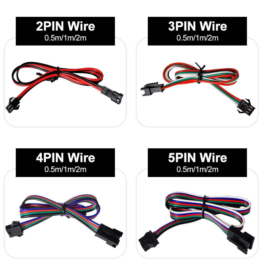 2Pin 3Pin 4Pin 5Pin Männlich Weiblich Verlängerung Kabel 0,5 m 1 m 2 m JST Draht Stecker Stecker Kabel für WS2811 WS2812 RGB LED Streifen Licht