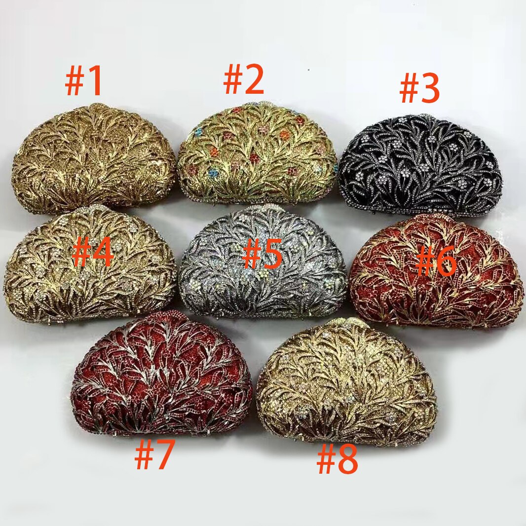 Silver Luxury Diamond Clutch Bag Champagne Semicircle Evening Bag Chain Day Clutch Purse Pochette Female Bag: as pictures 3