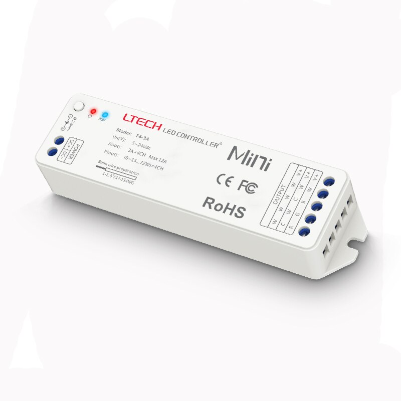 led Dimmer 4 zones Touch Panel Wall Mount Dimming 2.4GHz&DMX AC100-240V Dimmer with F4-5A F4-CC receiver and RF remote: F4-3A