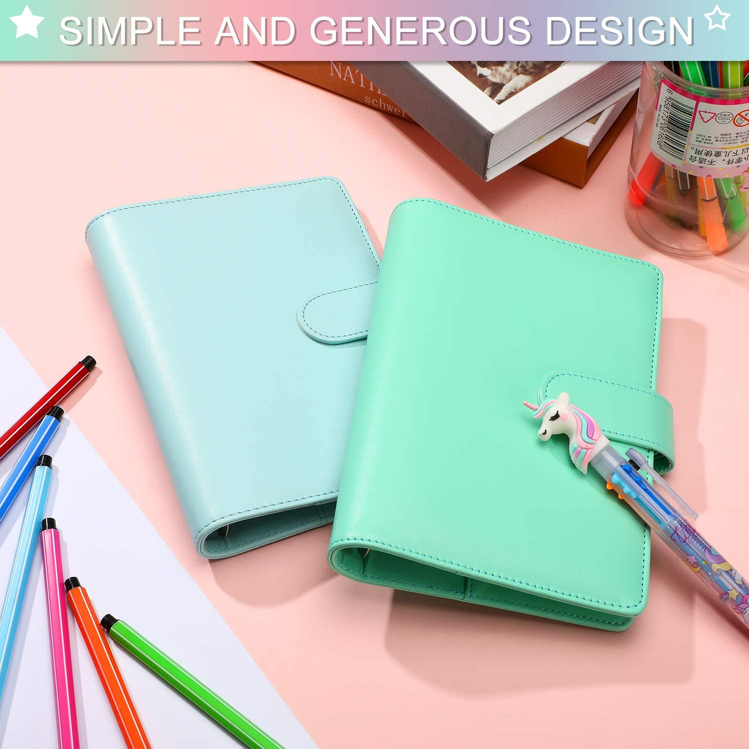 A6 Pu Lederen Notebook Losbladige Bindmiddel Hervulbare 6 Ringband Cover Met Magnetische Gesp Sluiting