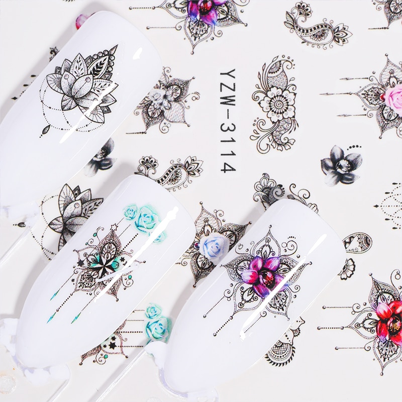 Maple Leaf Ontwerpen Nail Art Water Decals Zomer Fruit Nail Transfer Sticker Citroen Oranje Aardbei Cherry Nail Art Decoraties