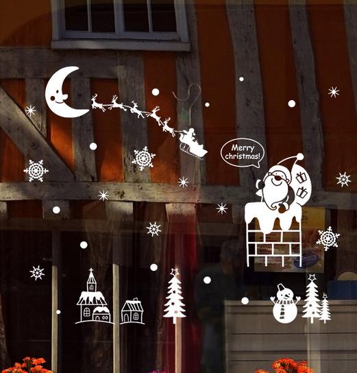 Christmas stickers wall stickers Christmas Wall Window Stickers snowflake Christmas decorations: F