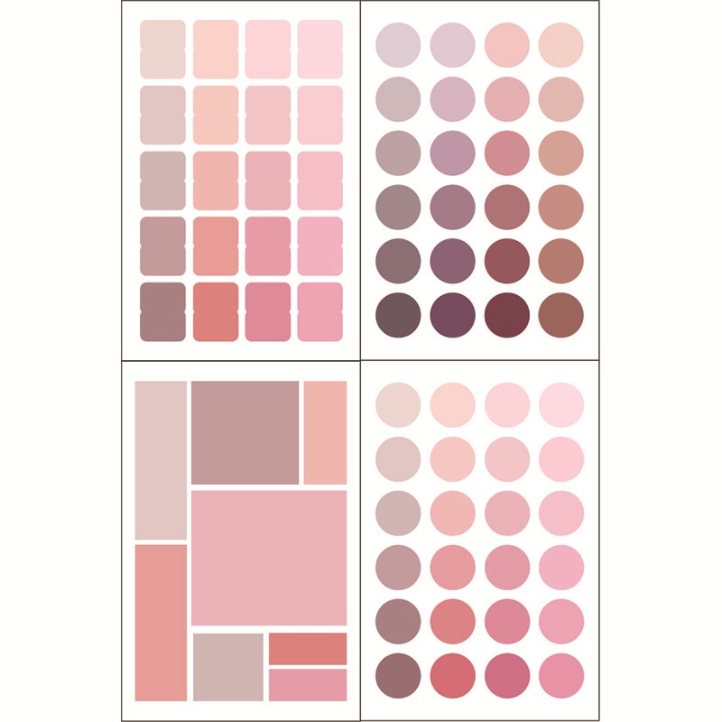 76Pcs Leuke Effen Kleur Stickers Kawaii Dot Papier Sticker Voor Kids Diy Scrapbooking Albums Briefpapier Stickers Levert: A