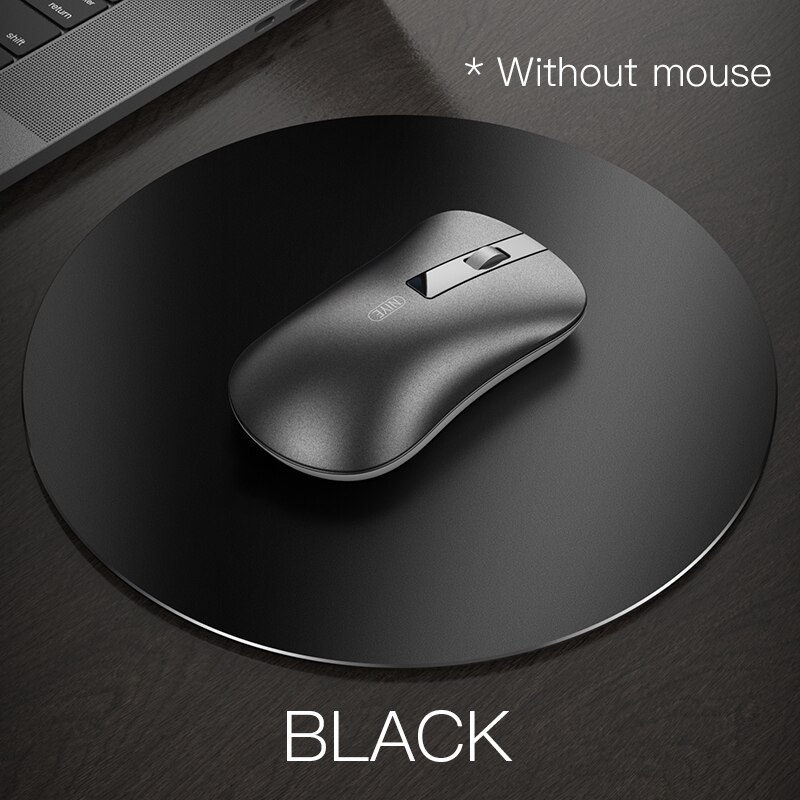 Metal Aluminum Mouse pad Mat Hard Smooth Magic Thin Mousead Double Side Waterproof Fast and Accurate Control for Office Home: Black