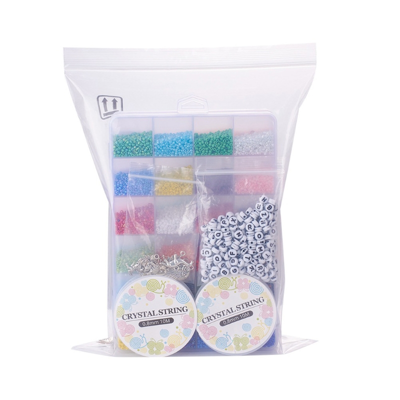 L93F Beads Jewelry Making Kit Beads for Bracelets Craft and Art Glass Alphabet Letter Bead for DIY Arts and Crafts