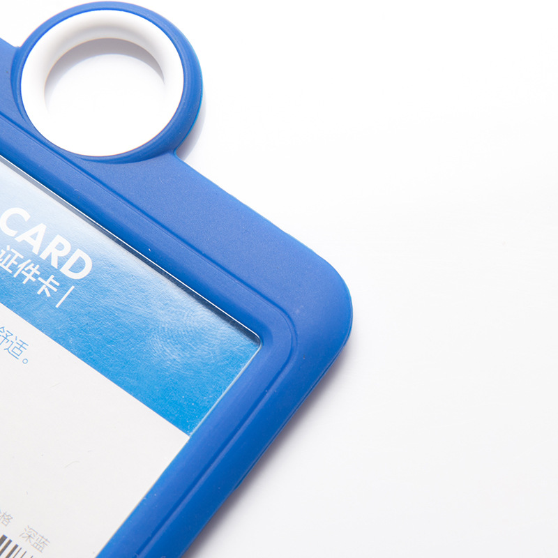 Pehmeä Pudotuksenesto Työ ID-korttipidike Kaulanauha Lanyard Standard Silikonikorttikotelo Läpinäkyvä Kortinhaltija ID-kortille Opiskelijakortille