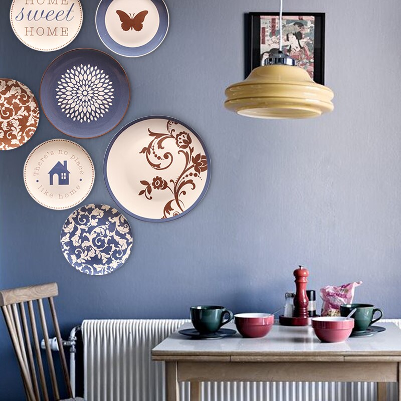 OUSSIRRO Wall Decorations Ceramic Wall Plate Ceramic butterfly Restaurant Cafe Bar Wall Decoration L2118