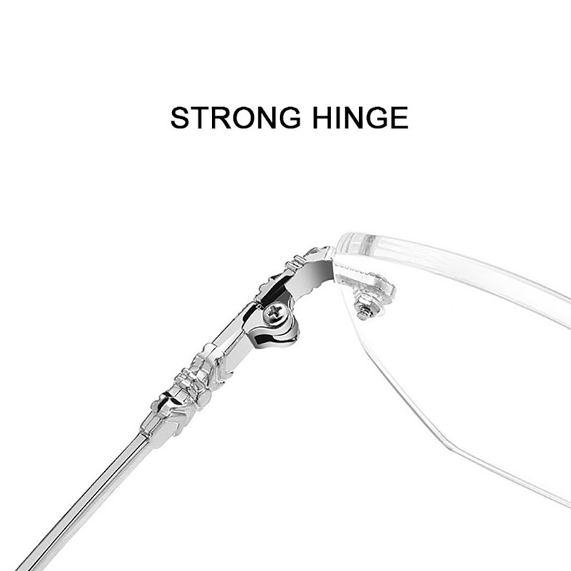 Occhiali da lettura per computer senza montatura Montatura per occhiali da presbiopia unisex anti-luce blu Montature per occhiali 0+1.0+1.5+2.0+2.5...+4.0