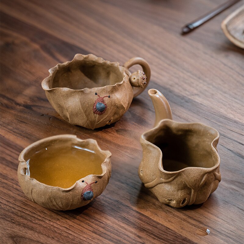 Handgemaakte Klei Lotus Eerlijke Cup Slak Thee Zee Lotus Mokken Kung Fu Thee Set Leuke Theekopje Theewaar Theeceremonie Gebruiksvoorwerp 180Ml
