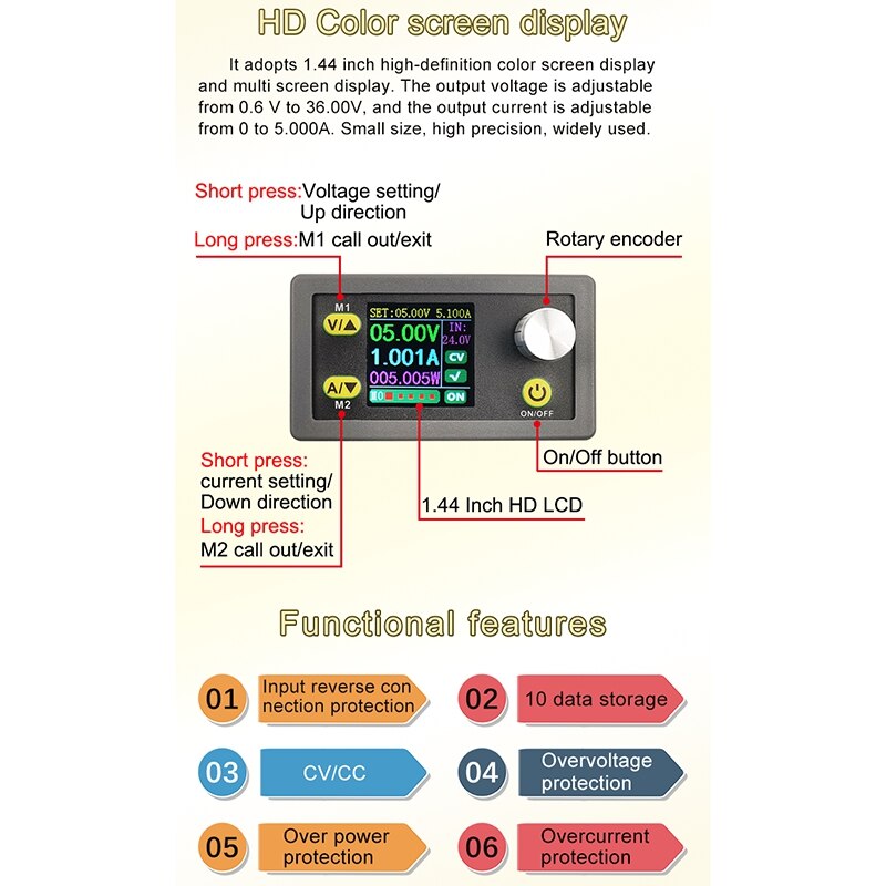Adjustable Digital Control DC Regulated Power Supply LCD Display Constant Voltage Constant Current Rise and Fall Voltage