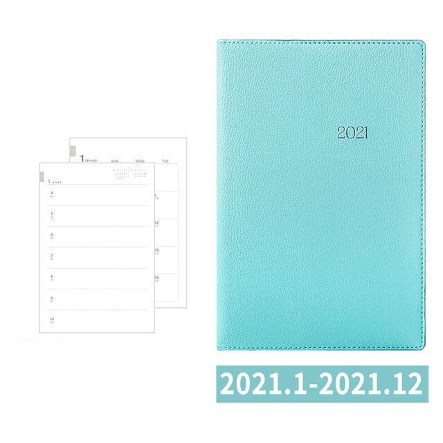 Agenda Dagelijks Wekelijks Maandelijkse Planner Notebook En Tijdschriften Draagbare A5 48K A6 Dagboek 365 Dagen Schema Notepad Briefpapier: Lake blue / 48K