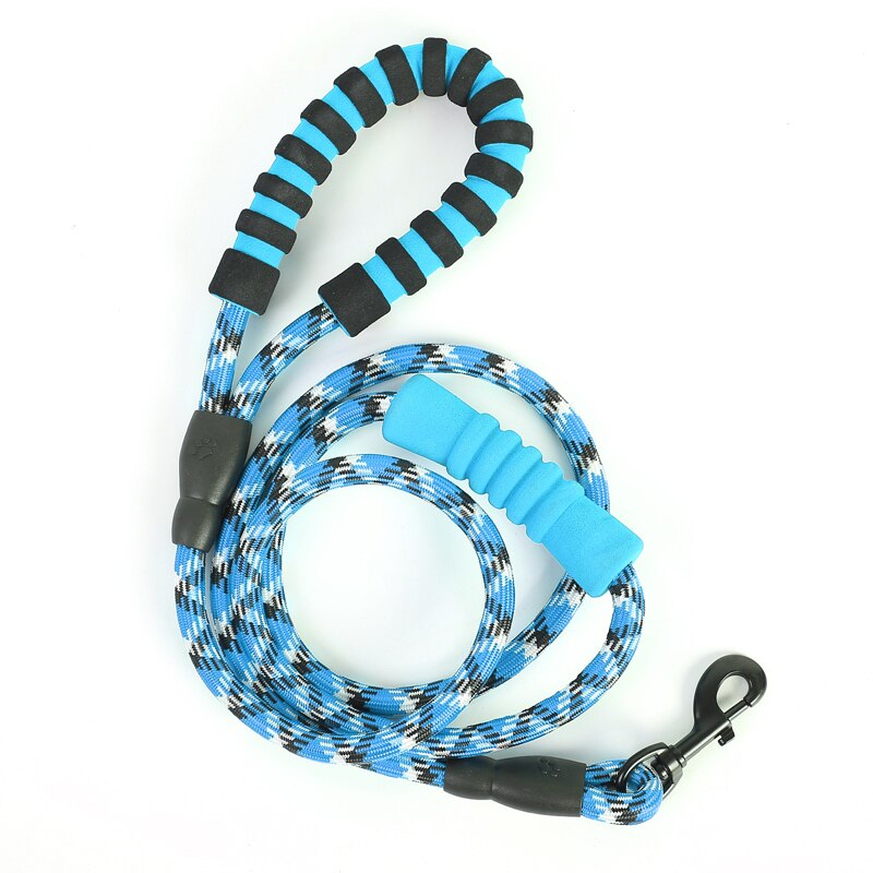 Kestävä ison koiran talutushihna kultainennoutaja keskikokoisen koiran kaulushihnat vahva heijastava lyijyköysi koiran tarvikkeet kaulus perro: 01 sinistä