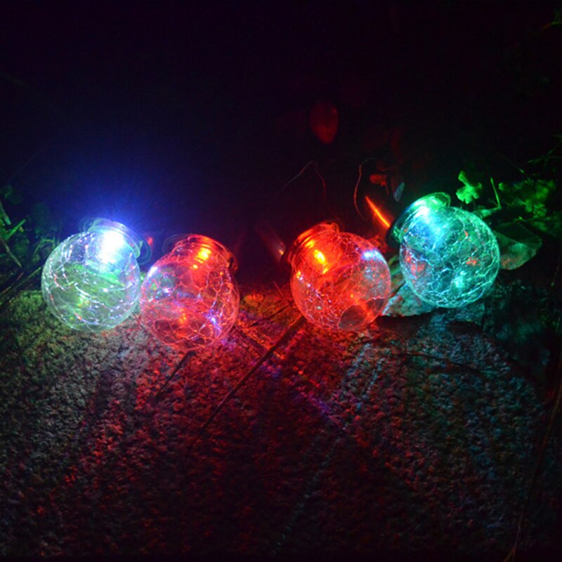 Solar Licht Lantaarn Outdoor Tuin Lamp Glas Crack Bal Kroonluchter Gazon Tuin Licht Christmas Party Kerstboom Decoratie