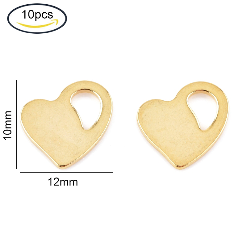 Abalorios de acero inoxidable 304 para fabricación de joyas, accesorio para hacer joyas DIY (mariposa, corazón, flor, llave, Luna, nota Musical, anillo, Estrella redonda plana), 5 ~ 20 piezas