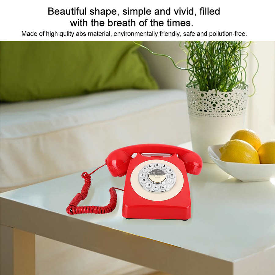 Retro vintage antieke telefoons met nummerweergave, opnieuw kiezen, handsfree vaste telefoon