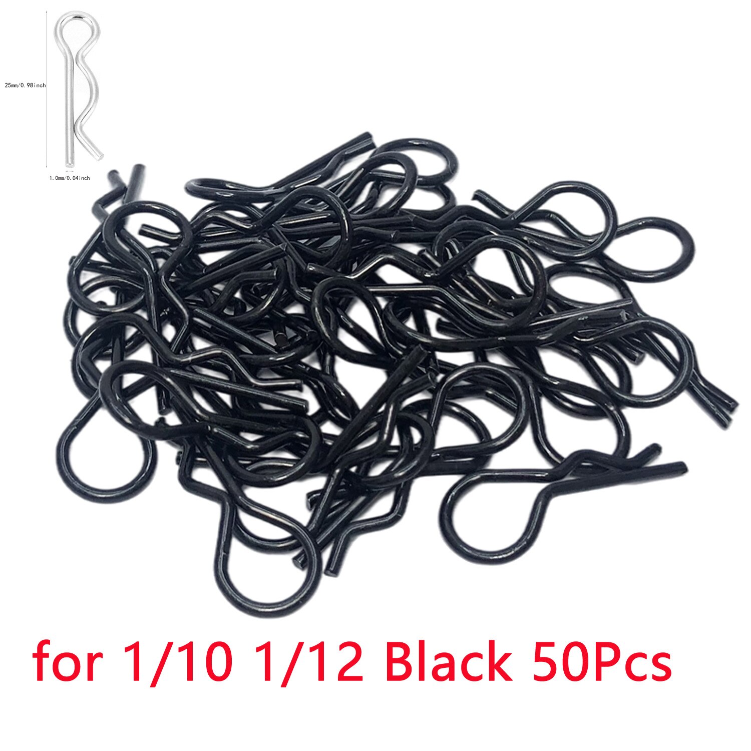 Piezas de coche RC de 50 piezas, 1/5, 1/6, 1/7, 1/8, 1/8, 1/12, Clips de carrocería, pasadores, pestillo de carcasa R, hebillas fijas TRAXXAS SCX10 HSP: 1-10 Black