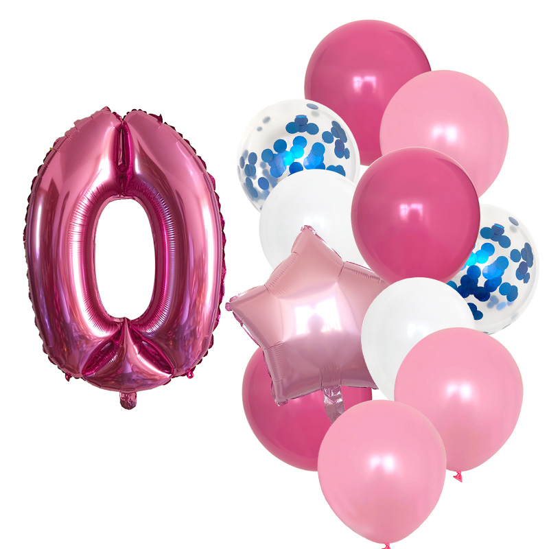 12pcs Girls First Birthday Party Balloons Pink Number Baloon Birthday Decoration Girls 1 2 3 4 5 6 7 8 9 Years Party Supplies: GRAY