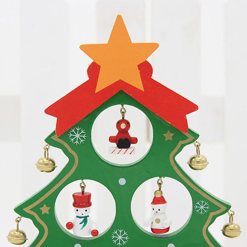 Diy Kerst Ornament Houten Kerstboom Opknoping Ornament Voor Kinderen Thuis Xmas Tafel Decoratie Groen