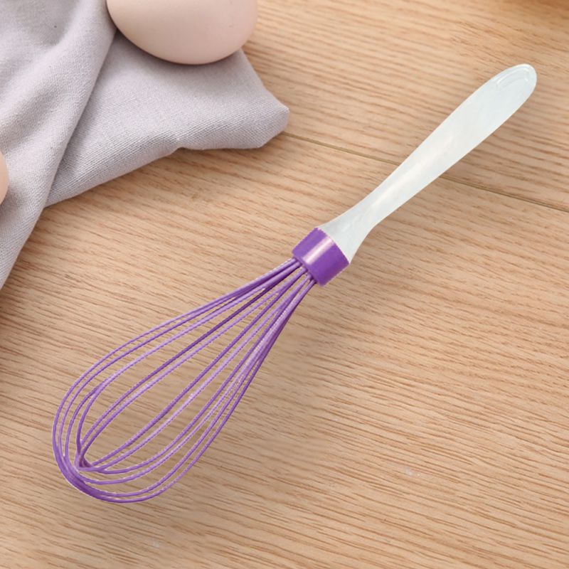 Silicone Whisk With Transparent Handle Handheld Mixer Milk Frother Baking Tool Kitchen Cooking Tool