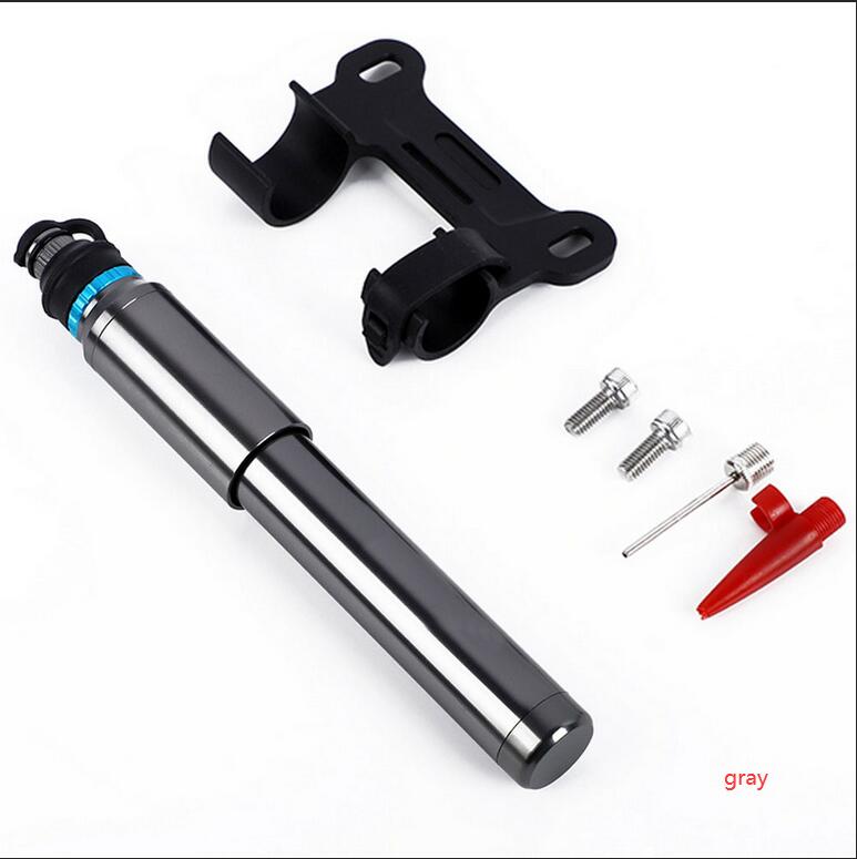 WEST BIKING Bicycle Pump Hand Air Pump Hose Pressure Gauge Cycling Tire Inflator Schrader Presta Valve Fork Portable Mini Pump: 150psi gray