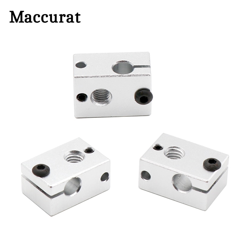 3D Printer Parts Upgraded Aluminium V6 Heat Block 23*16*12 mm For E3D V5 V6 PT100 J-head Extruder HotEnd Heater Heating