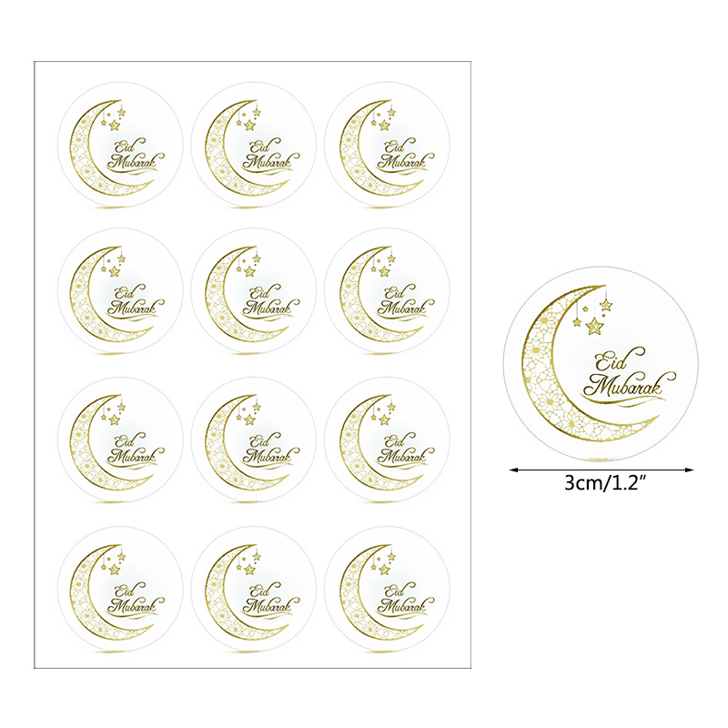 120pcs EID Mubarak Paper Sticker Box Lable Seal Stickers Islamic Muslim Eid Al-fitr Decoration Ramadan Kareem Supplies 3cm: ROYAL BLUE