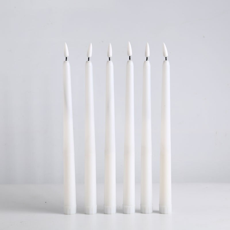 12pcs Yellow Flickering Remote LED Candles,Plastic Flameless Remote Taper Candles,bougie led For Dinner Party Decoration