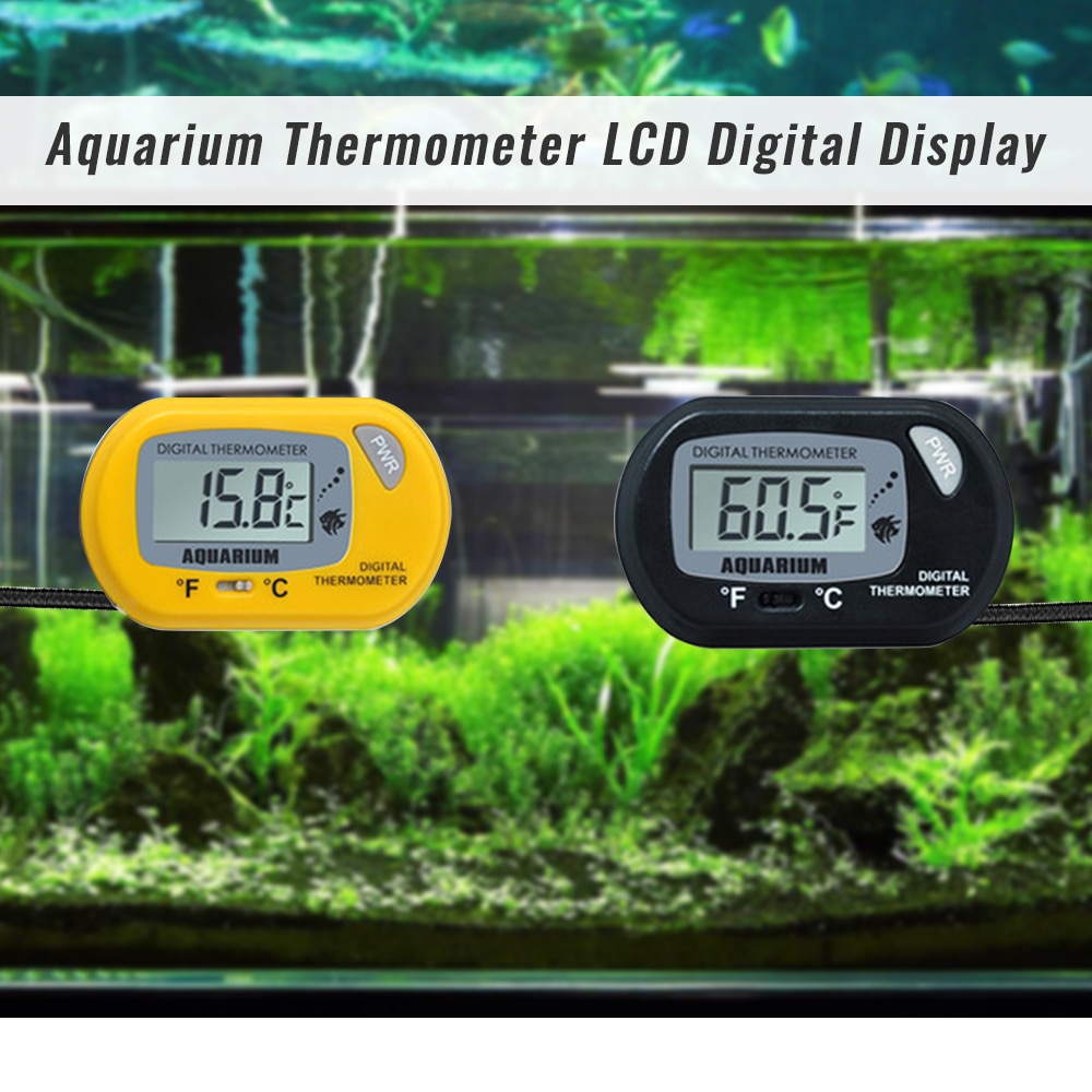 Aquarium Fish Tank Thermometer Reptiles Lizard Turtle Thermometer with Suction Cup Digital Dual Scale