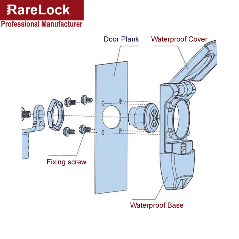 Rarelock Metal Lock Cap Cover for Cabinet Box Cam Push Lock Dustproof Waterproof Anti-theft MS576 bb