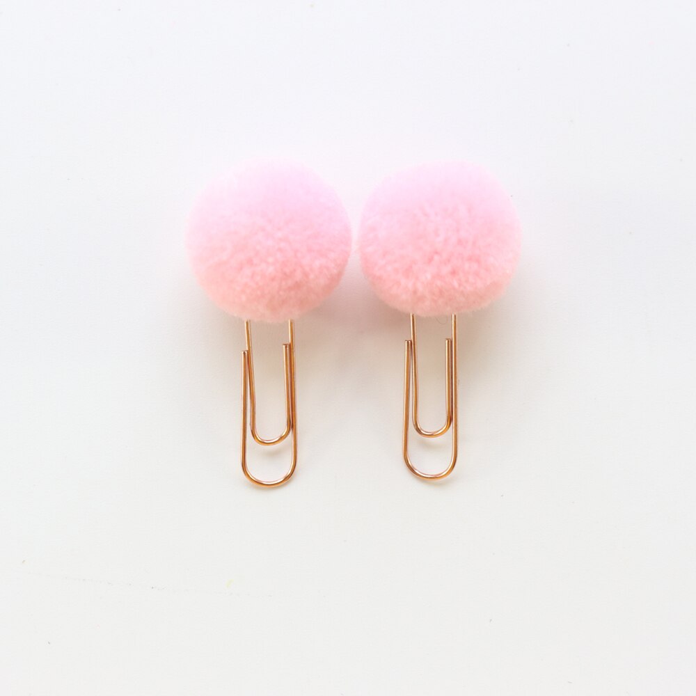 Domikee godis metall kontor skola gem set papperstillbehör, söt kawaii student index bokmärkes klämma set ,2 st: Rosa