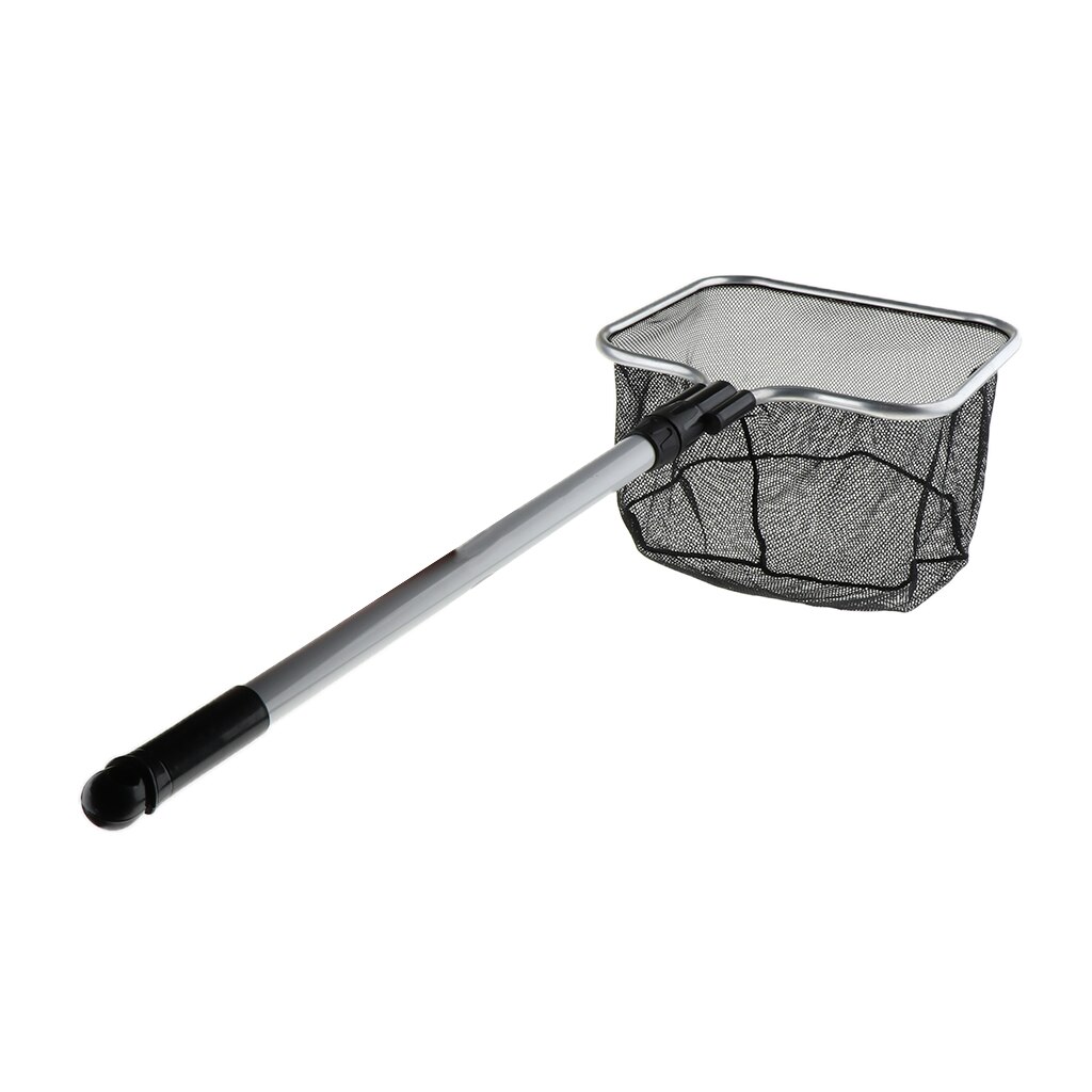 Fish Catch Nets Pond Square Catching Landing Net with Handle Zinc Alloy