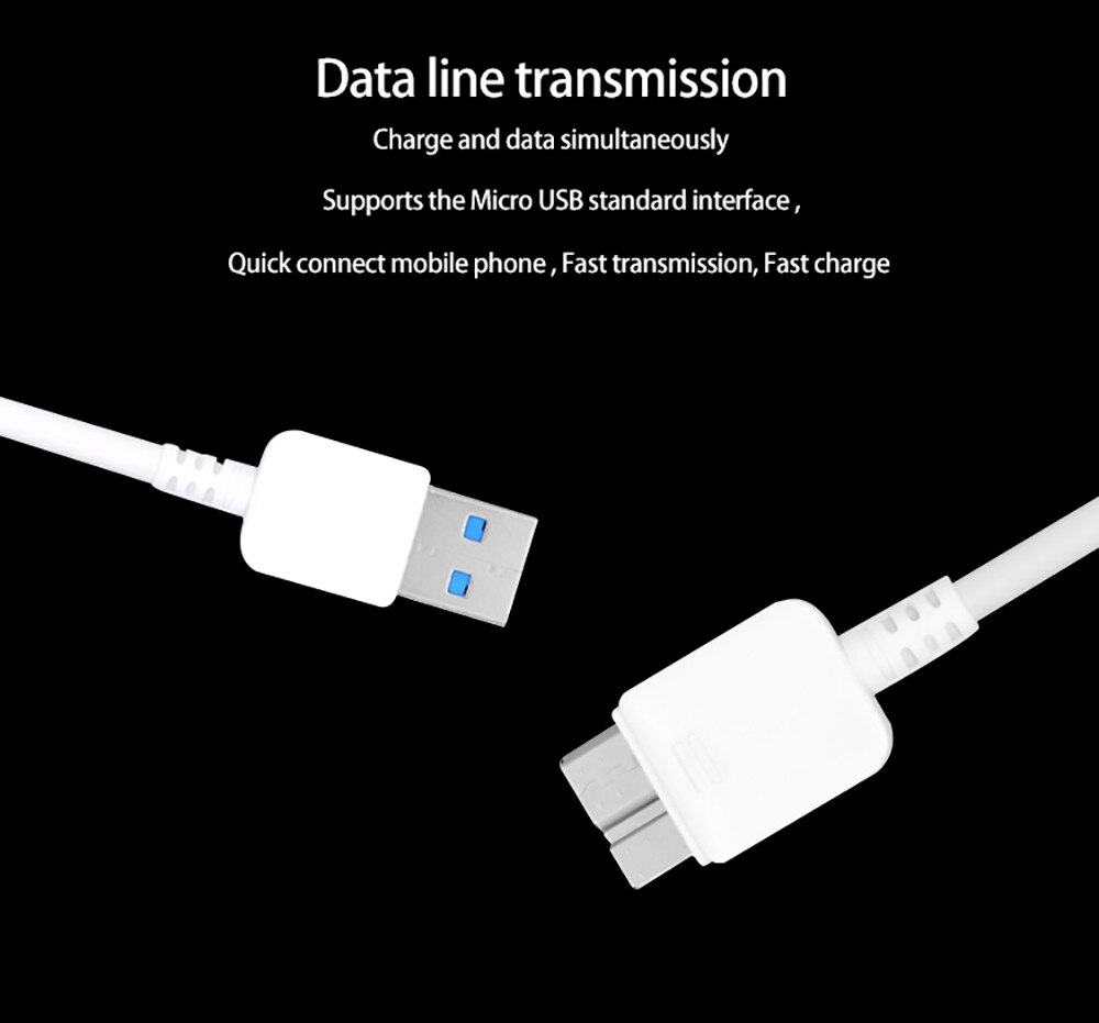 Adaptador de pared con enchufe europeo, Cargador USB y Cable de carga Micro USB 3,0 de 1M para Samsung Galaxy S5 Note 3 G900 N9002 N9008