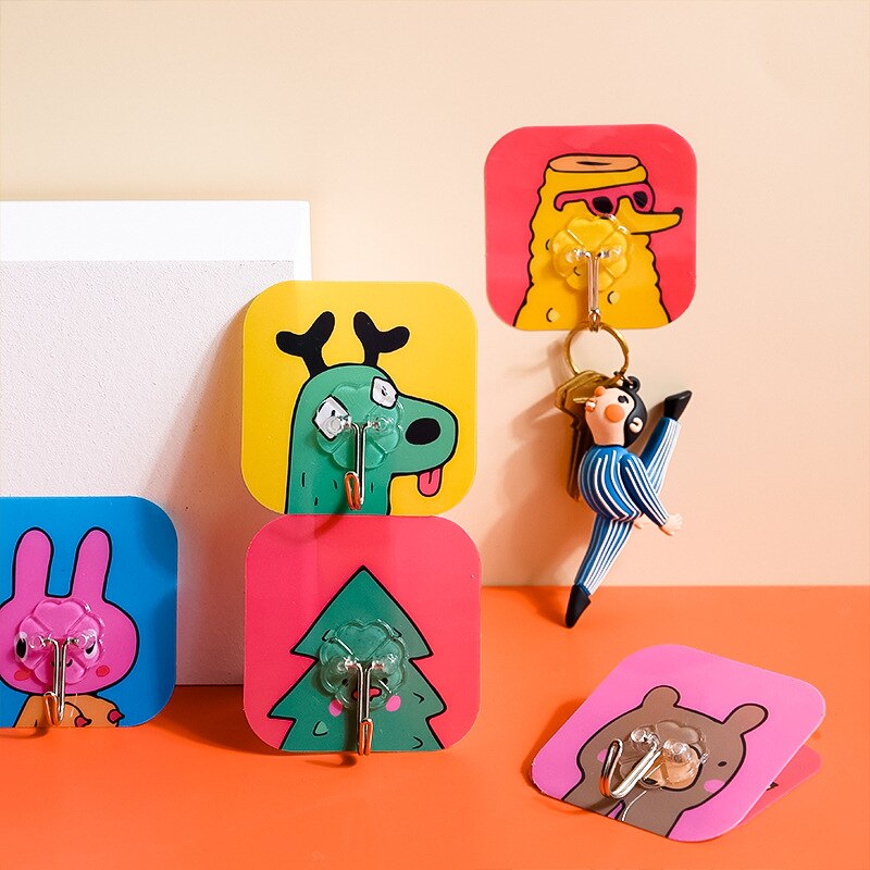 Schattige cartoon stokhaak muur deurhaak schattige gekleurde stokhaak muurhaak sleutelhanger muur wandhaken decoratieve haken