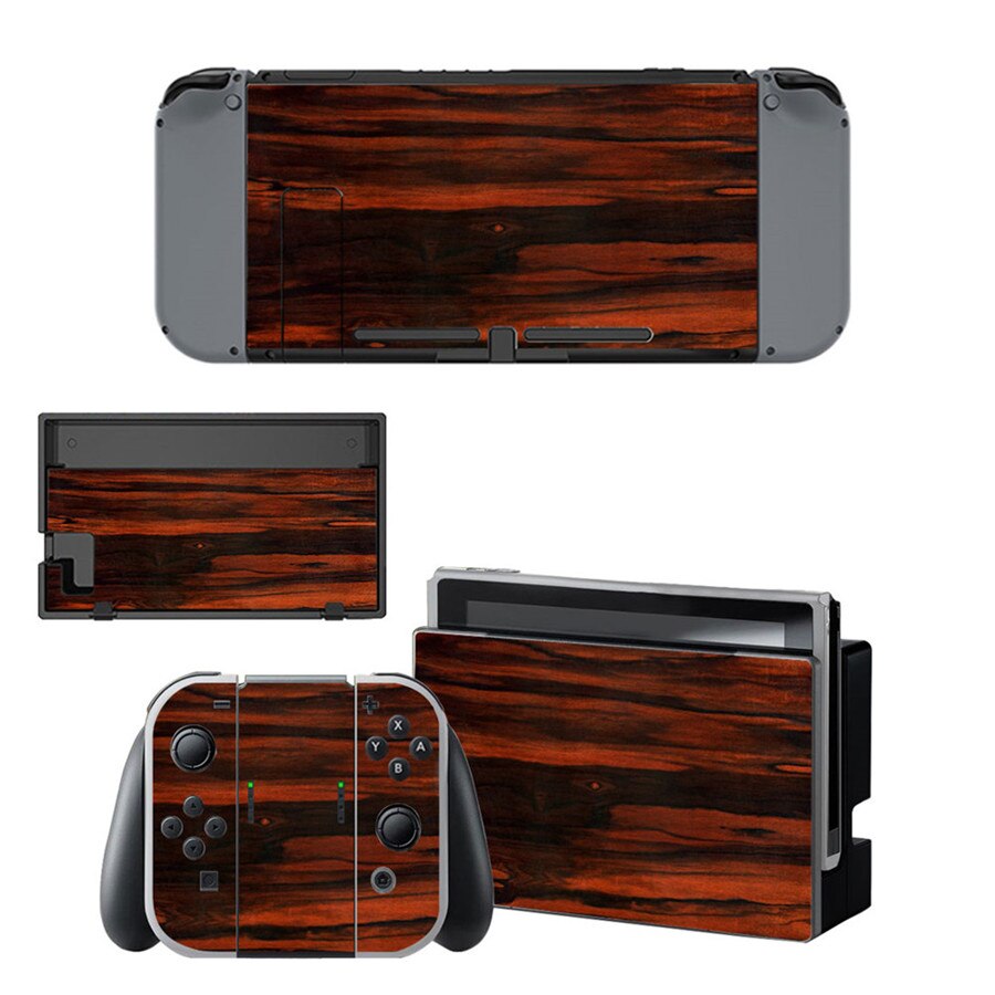 Struttura di legno di Stile Decalcomania Del Vinile Autoadesivo Della Pelle Per Nintend Interruttore NS NX Console & Joy-con Accessori del Gioco 15 stili: Style 2