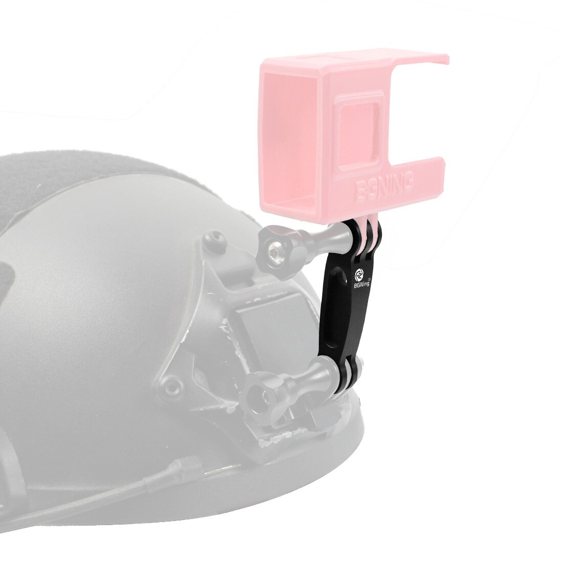 BGNING adaptateur de fixation de bras d'extension de casque en alliage d'aluminium pour Gopro Hero 8 7 6 5 pour SJCAM pour caméra d'action GitUp