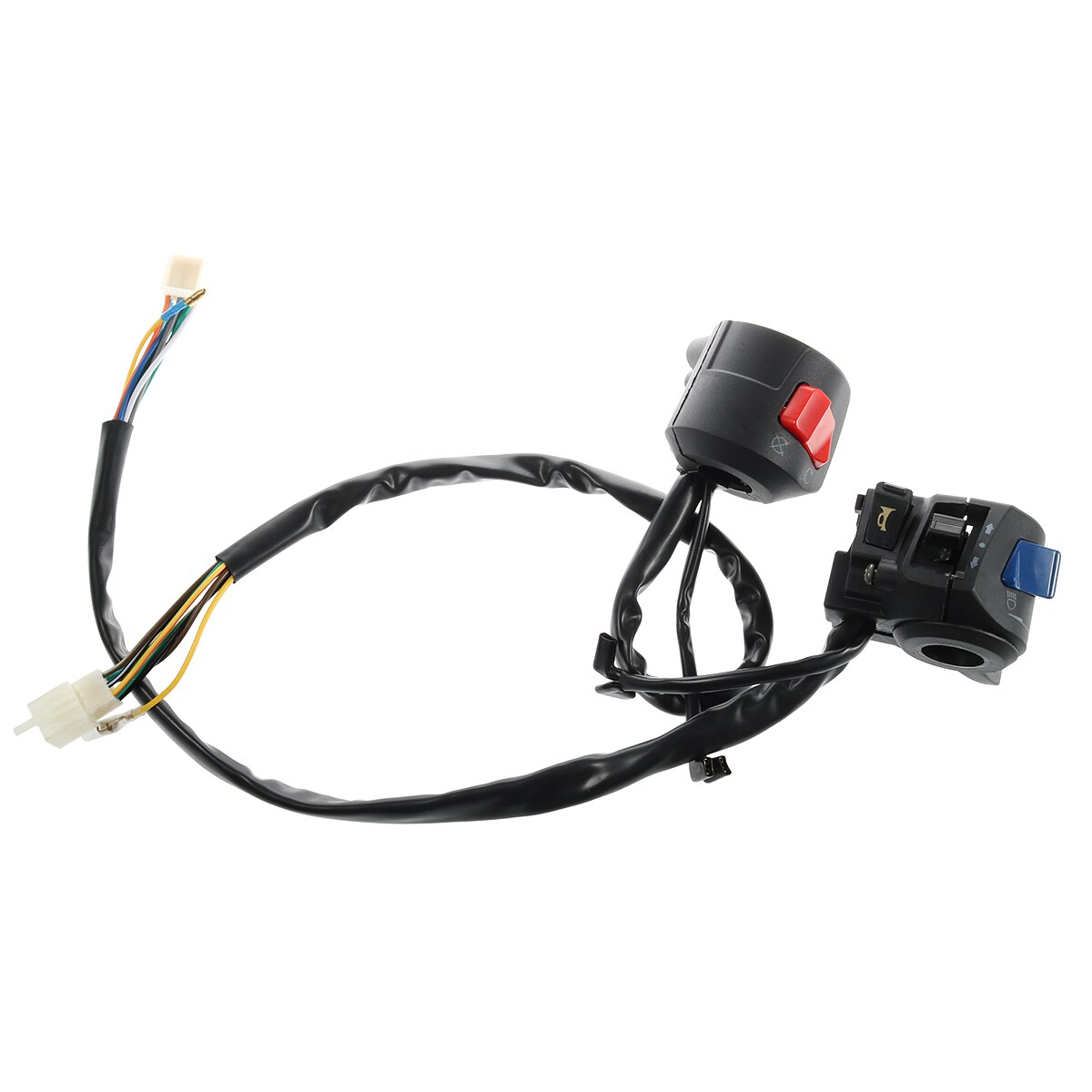 FXD125 Motorcycle Handlebar Control Switch Assembly Handle And Steering Switch Push Button Switch with Damper: Default Title