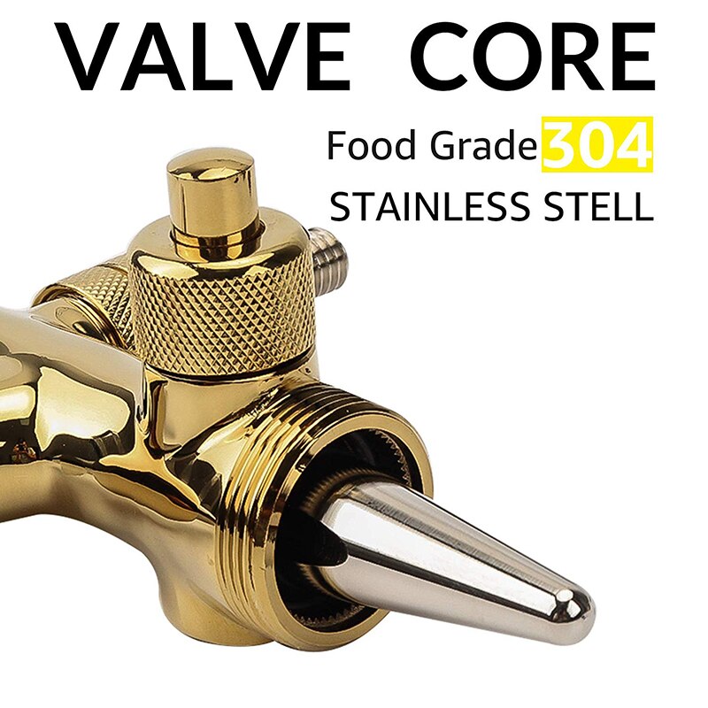 Tapbier Kraan, Golden Verstelbare Bier Tap Kraan met Flow Controller Chrome Plating Schacht met Bal Slot Tap Kit