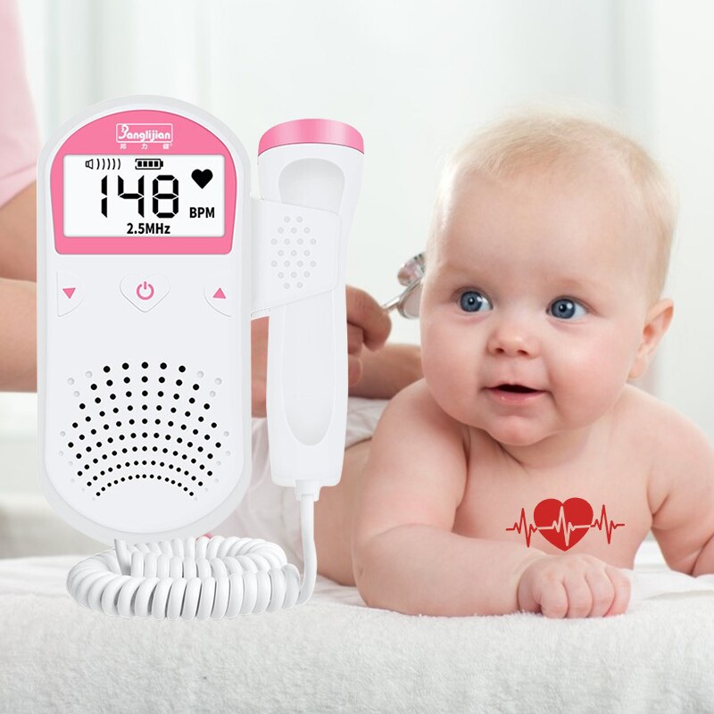 Draagbare Home Zwangerschap Baby Hartslag Detector Monitor Voor Zwangere Vrouwen 2.5M Lcd Display Zonder Straling Foetale Doppler