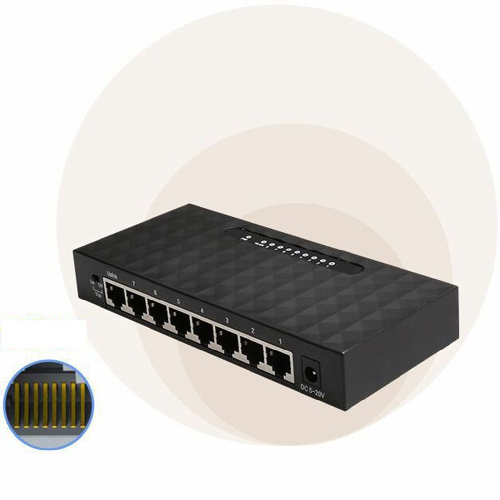 Conmutador inteligente Ethernet de 8 puertos Gigabit, conmutador de red Ethernet de alto rendimiento, 1000Mbps, inyector de Internet RJ45 Hub